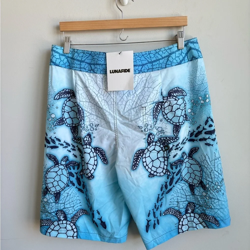 Lunafide Ocean Life Boardshorts Men's Large NWT